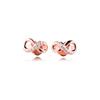 Rose Sparkling Infinity Stud Earrings for Women 925 Sterling Silver Clear CZ Earring Wedding Jewelry Silver 925 Earings Brincos