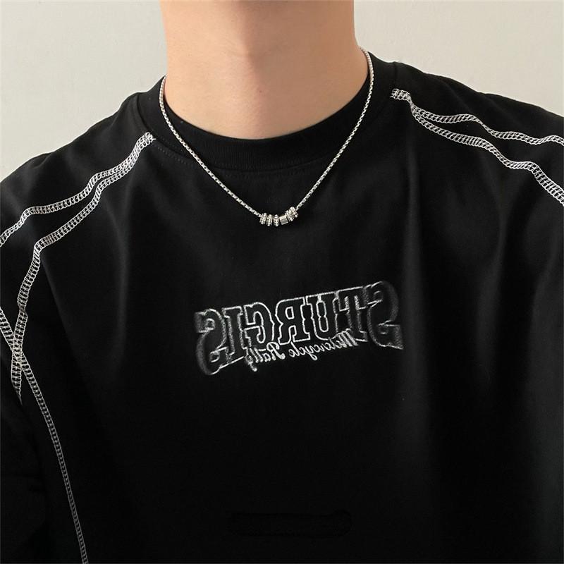 Elegant Titanium Steel Round Pendant Necklace For Unisex Fashionable Style