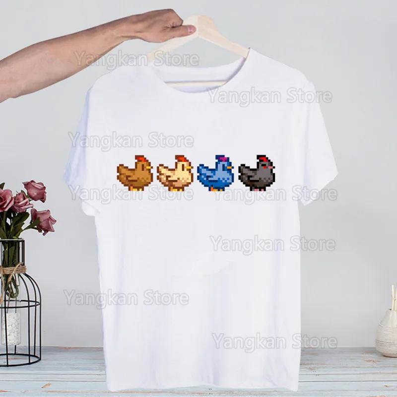 Футболки Stardew Valley Смешные Хип-хоп Летние Женские Мужские Футболки Уличная одежда Ульззанг Харадзюку Футболка