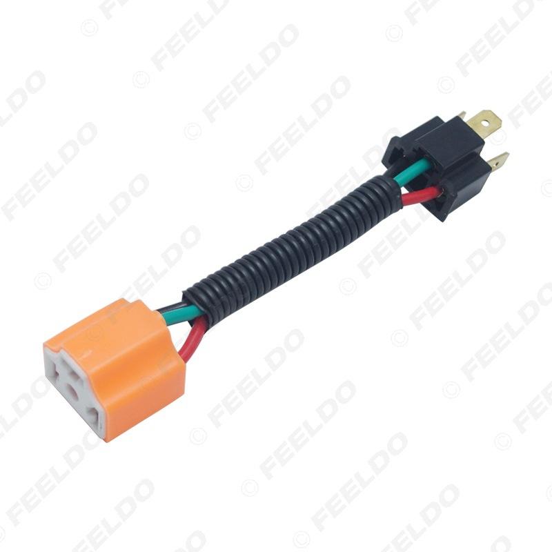 1 Pcs Car H4 Ceramic Male to Female Adapter Cable LED/HID Light Base Adapters Cables H4s Ceramics Lamp Holder Wire