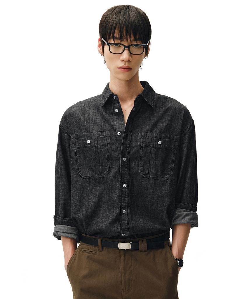 DECET Relax Work Denim Shirts Dcsh014Black