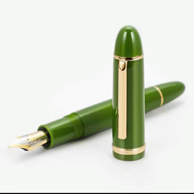 Золотая перьевая ручка Jinhao X159 из стали с иридиевым пером 40 мм, прямой клип и гигантский спиральный колпачок
