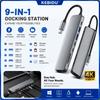 KEBIDU 9-портовый USB C хаб-док-станция 4K HDMI 100 Вт PD зарядное устройство USB3.0 USB2.0, порт Type-C кардридер SD TF для ноутбука MacBook Windows