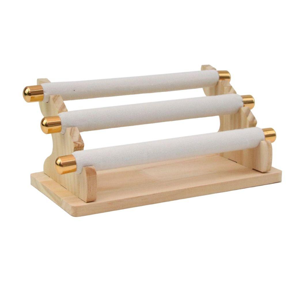 Necklace Bracelet Jewelry Organizer 3-Tier Ring Display Rack Wooden Ring Holder  Retail Display