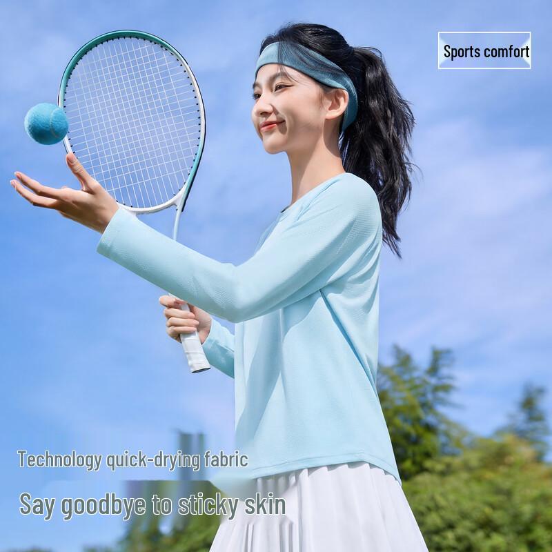 MINISO Женская быстросохнущая спортивная футболка с длинным рукавом