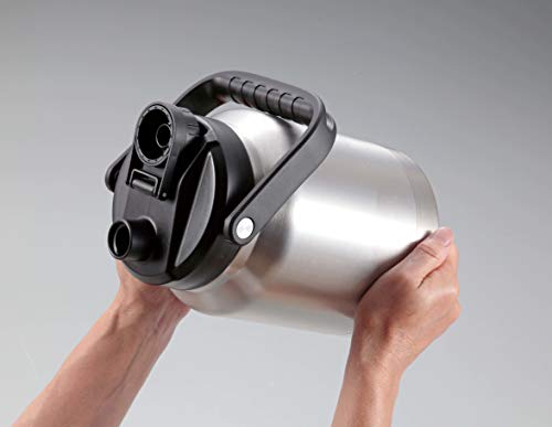 Captain Stag Sports Bottle, Direct Drinking, Double Stainless Steel Bottle, Vacuum Insulated, Keeps Drinks Cold, HD Water Tank, 2.5L, Silver, UE-3529