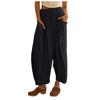 Women Plus Size Wide Leg Linen Pants Middle Waist Summer Baggy Pants