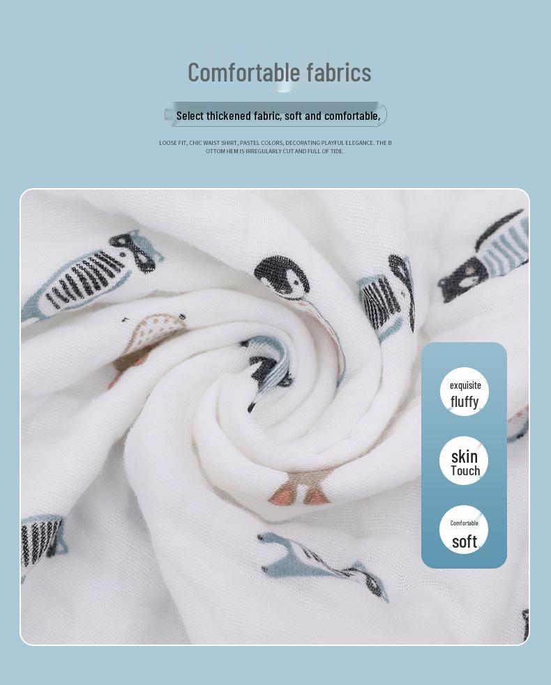 Хлопковое полотенце для новорожденных высокой плотности - Шестислойная марля, Принт, для младенцев и детей