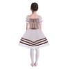 Girls Puff Sleeve Layered Tutu Dress Lace Trim Velvet Bodice Lace Up Back Ballet Costume