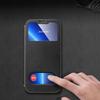 Чехол-книжка из натуральной кожи Smart View Window для iPhone 16 Pro 17 Pro 15 14 13 12 11 XR XS Max 7 8 Plus SE 3 Магнитный кошелек-флип