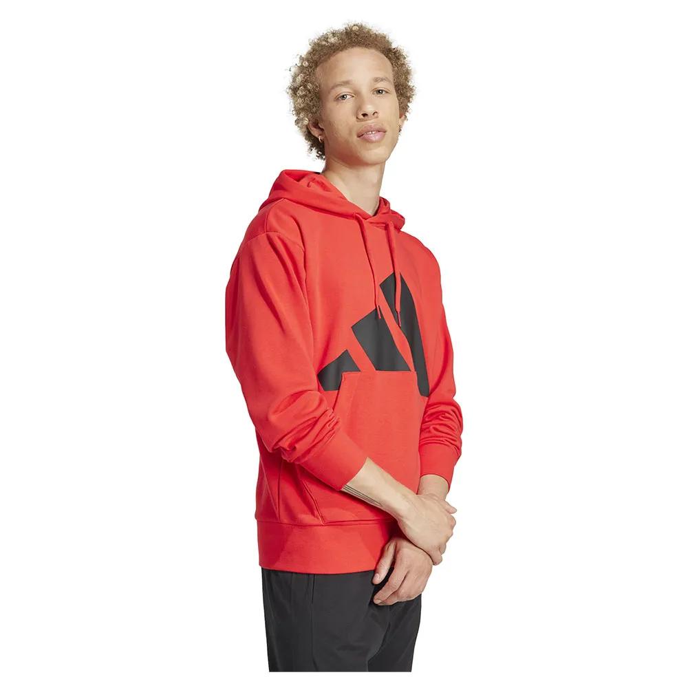 Adidas Essentials Big Logo French Terry Hoodie adjustable hood Grey