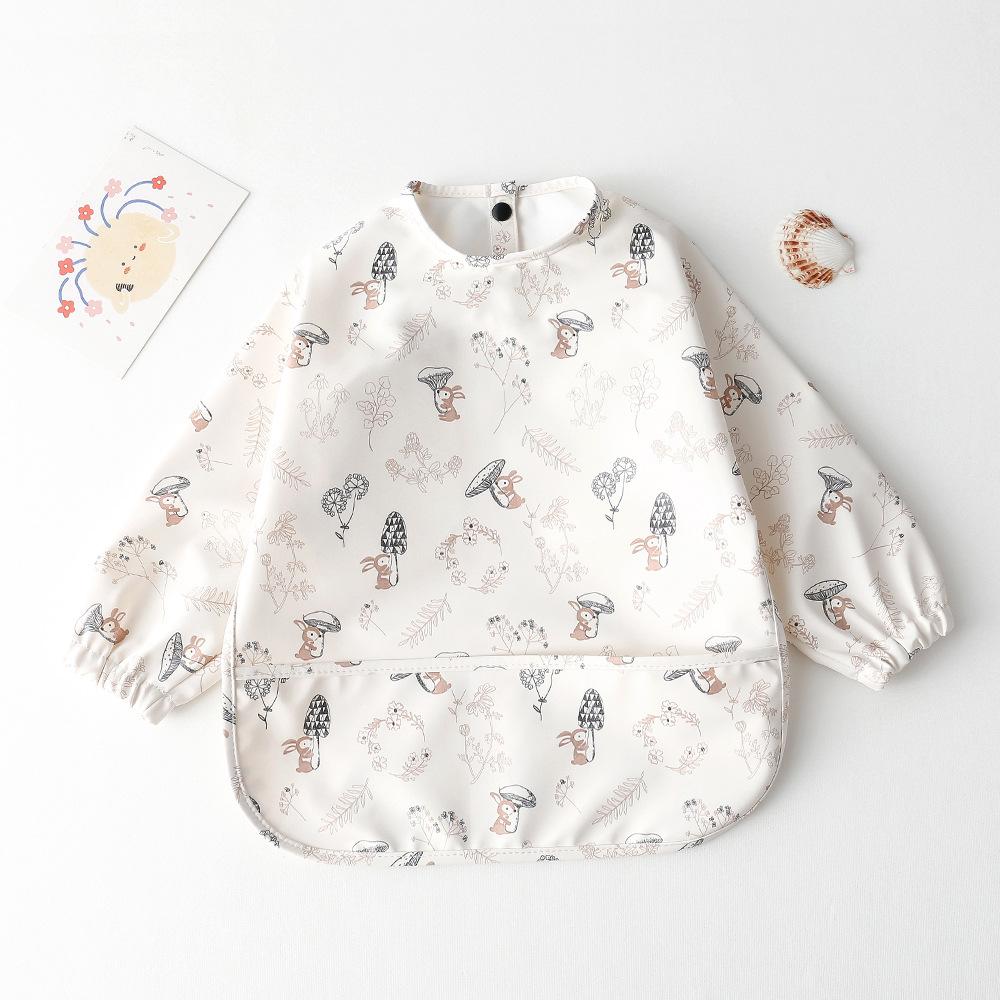 Cute Baby Bibs Toddler Waterproof Long Sleeve Apron Cartoon Animals Children Feeding Smock Bib Baby Stuff  Newborn Accessories