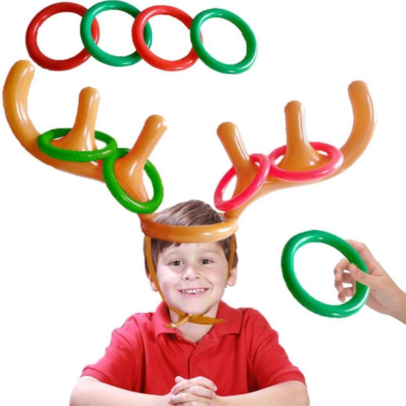 Inflatable Reindeer Horn Headband Throwing Hoop Suitable For Parties Christmas