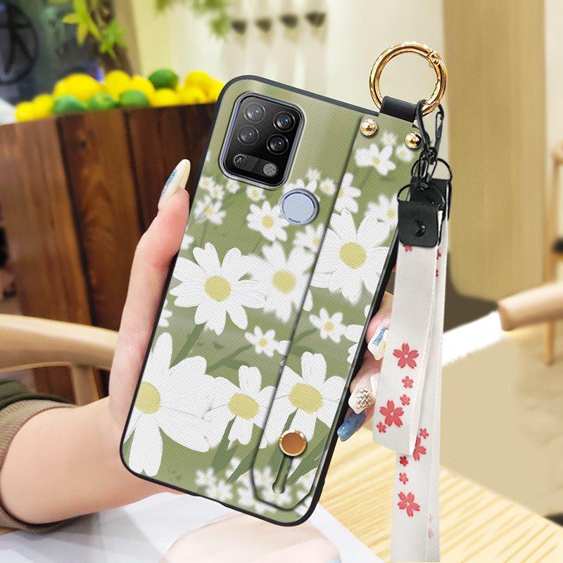 Ring Waterproof Phone Case For Tecno Pova/LD7 Anti-knock Anti-dust Lanyard Soft Case Fashion Design Durable Wristband