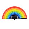 Rainbow Folding Fan Bamboo Ribs Hand Held Fan Portable Summer Fan Decoration Dance Performance Props Party Accessories