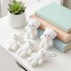 10Pcs Stuffed White Bear Plush Keychain Cartoon Animal Bear Plush Dolls Little Bear Plush Toy  Kids