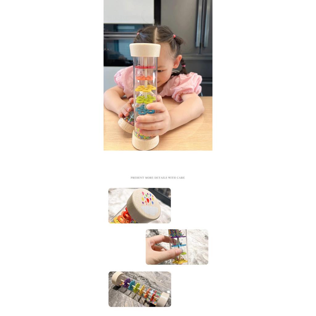 Деревянная трубка с дождевым звуком Инструмент Дождь Мейкер Палка дождя Музыкальный инструмент Песочные часы Музыкальный шейкер Игрушка Игрушки для развития слуха