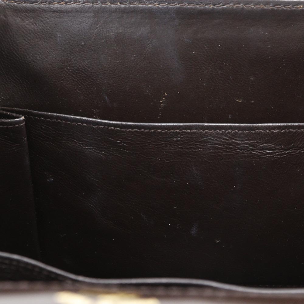 Gucci One Handle Handbag Old Gucci Brown Leather Women Used