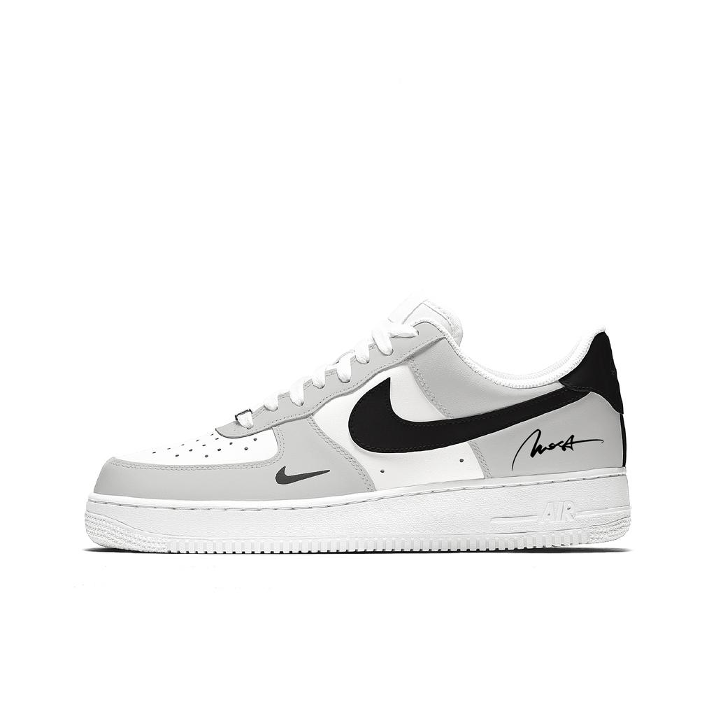 Nike Air Force 1 Shopping Bag, Smoke Gray Slip Resistant Cushioning Low top Skateboard Shoes Women's Gray Black HF1058-133(Team2362-S-BOX)