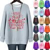 Ladies' Christmas Printed Round Neck Long Sleeved T-shirt Sweatshirt Top