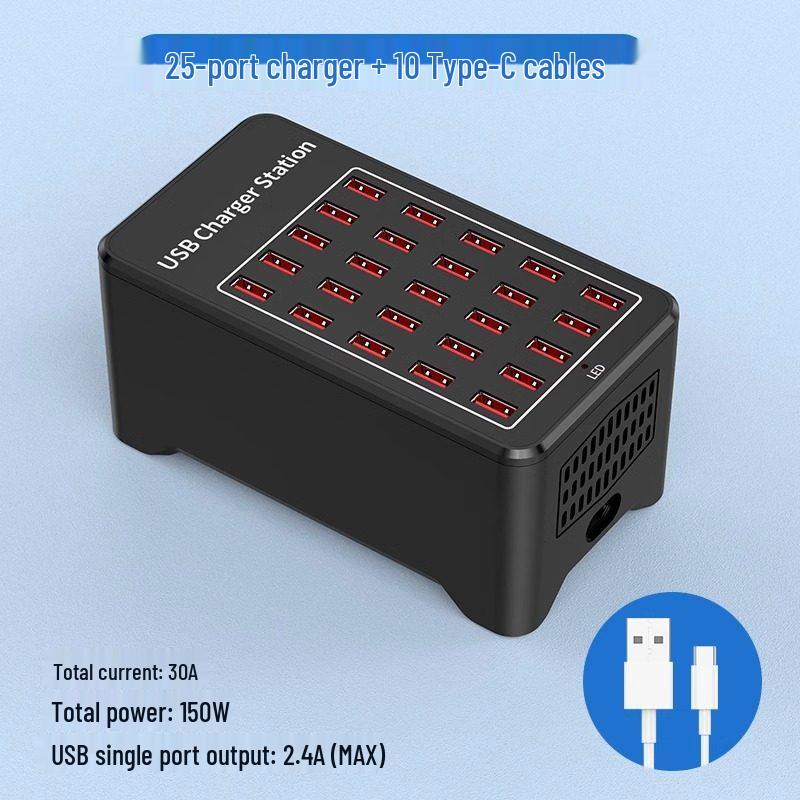 Многопортовое USB-быстрое зарядное устройство: Умная настольная зарядная станция для нескольких устройств