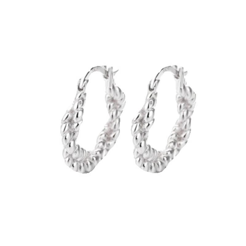 Twist Woven Winding Earrings Women's Niche Design Simple and Versatile Basic Ear Buckle