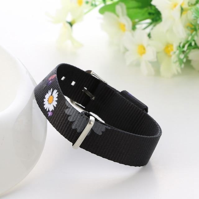 New Daisy Strap Bracelets For Girls Boys Women 'S Rainbow Wristband Bracelet Cotton Linen Adjustable Couple Jewelry Gifts