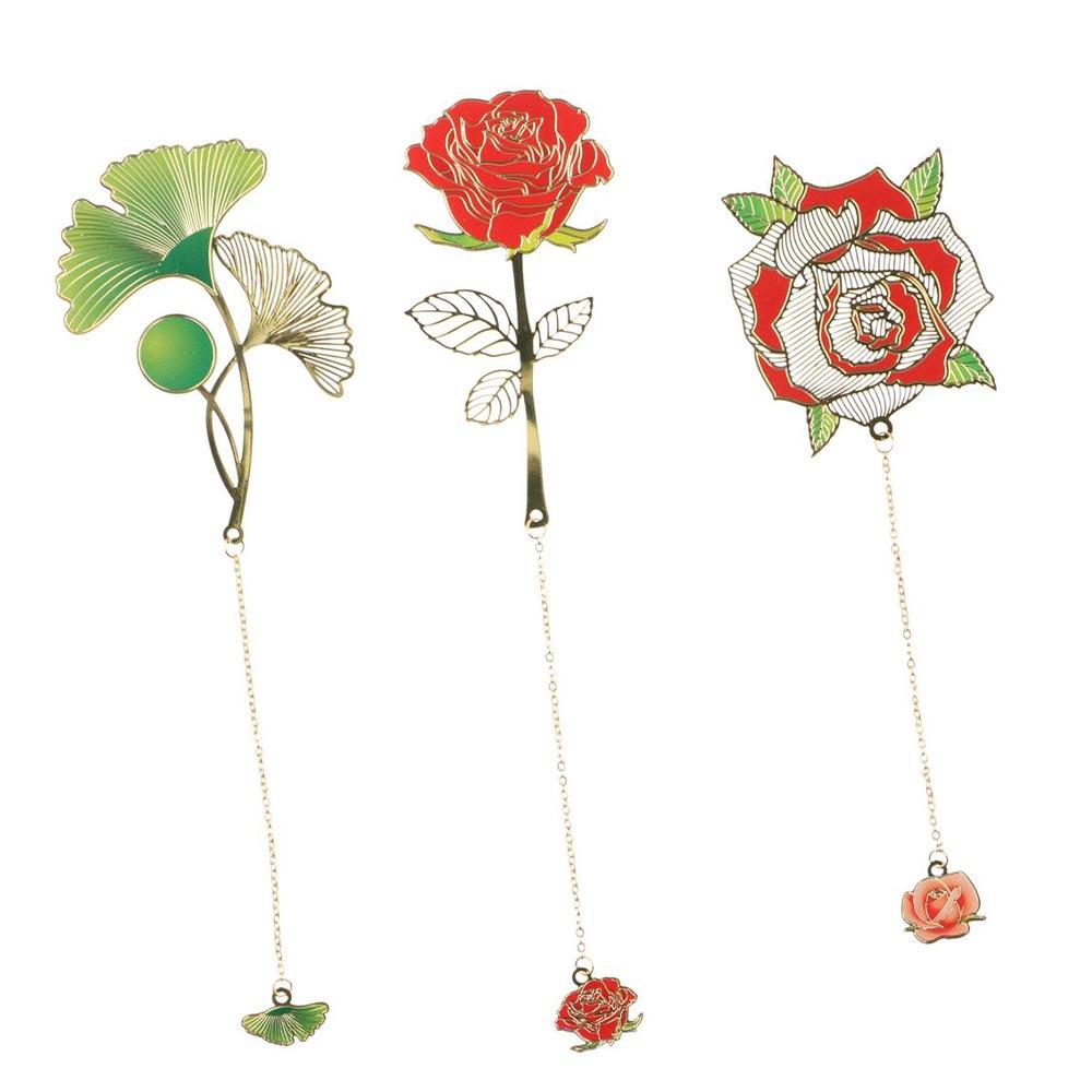 Leaf Vein Apricot Leaf Rose Flower Leaf Bookmark Hollow Bookmark Metal Bookmark Vintage Bookmark