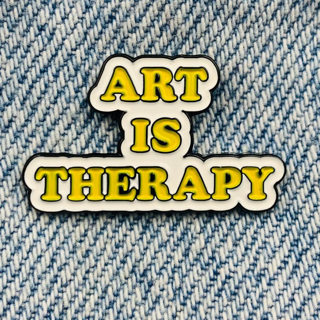 New Enamel Pin Art Is Therapy Saying Metal Pin Gift Birthday 1 Piece