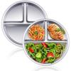 Reusable Portion Control Plate Unbreakable 3 Compartment Food Tray Divided Dinner Plates  Kids