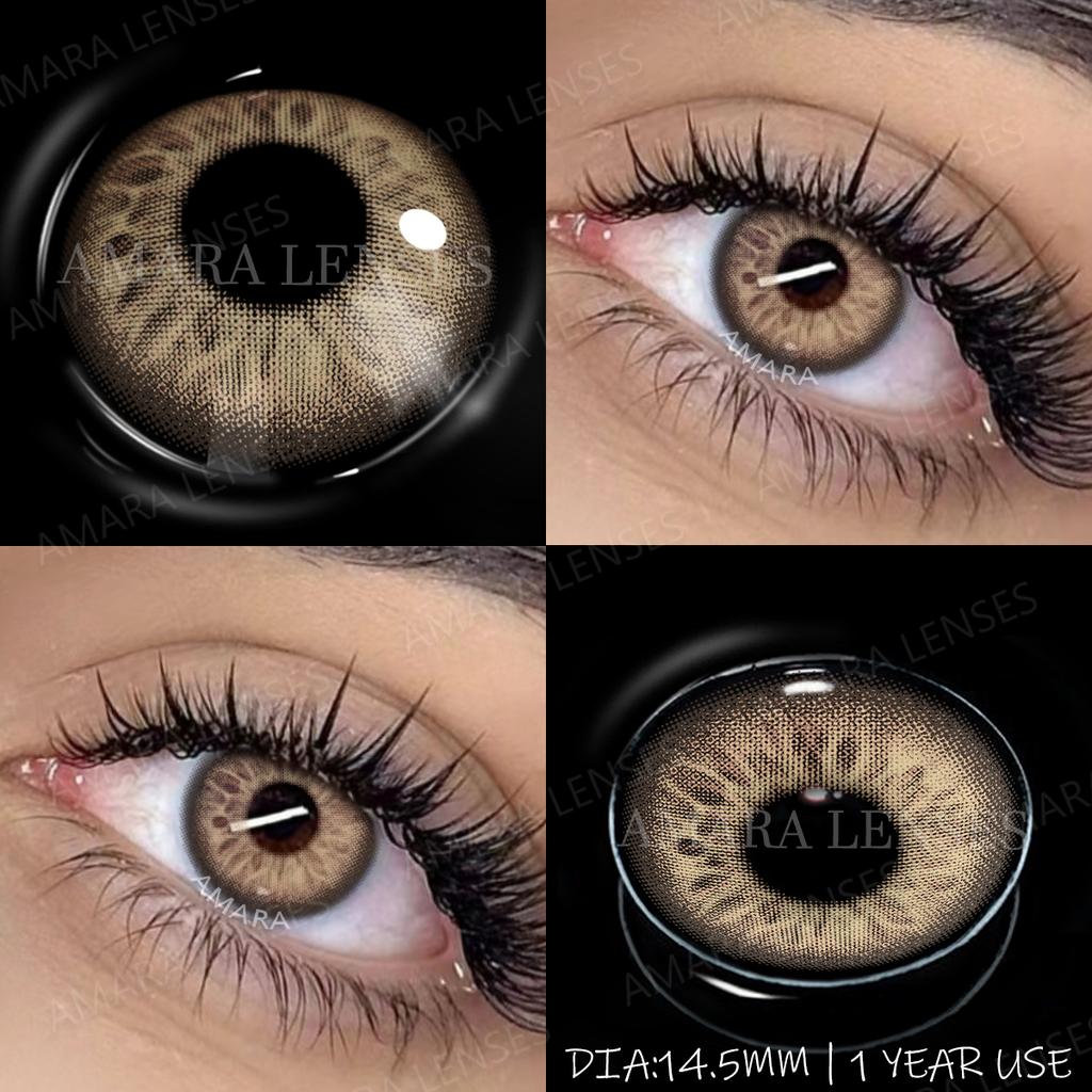 AMARA 1 пара натуральных серых контактных линз годового использования мягкие косметические линзы для улучшения цвета глаз косметика для глаз