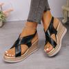 Fashion Women's Shoes Summer 2025 Comfort Casual Sport Sandals Women Beach Wedge Sandals Women Platform Sandals Roman Plus Size