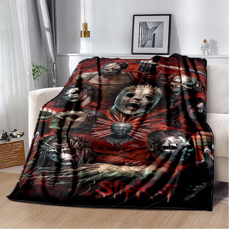 Heavy Metal Band Rap-Metal Music S-Slipknot Album Cover Printed Blanket Flannel Soft Warm Sofa Bed Portable Office Gift Blanket
