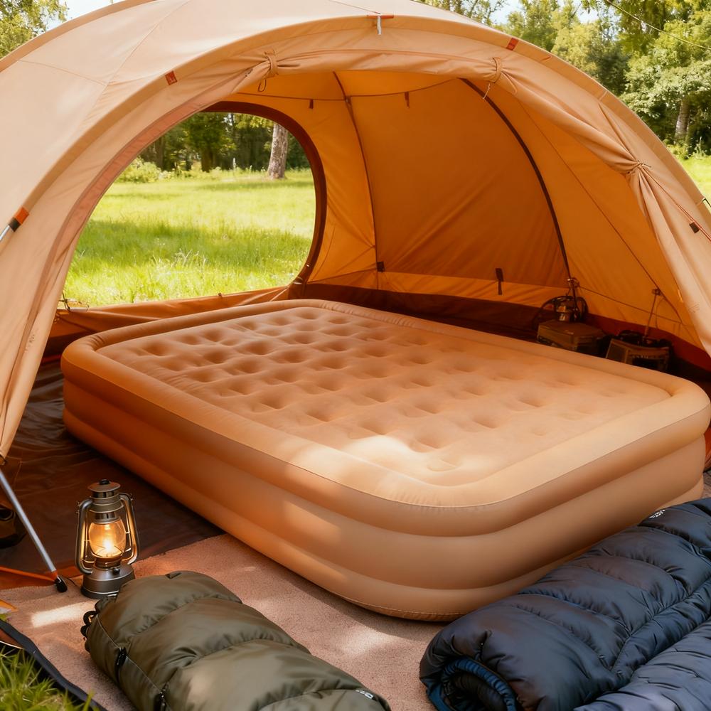 Внутренний надувной матрас Glamping Mats ПВХ надувной спальный матрас роскошный 2-местный кемпинговый коврик со встроенным насосом утолщенный коврик