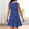 Летнее платье для девочек без рукавов с принтом в цвете, повседневное платье