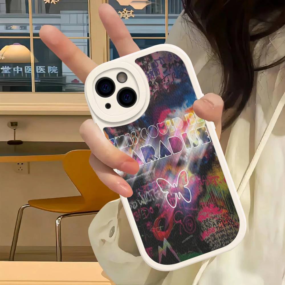 Чехол для телефона Coldplay Band 'Moon Music' для iPhone 16 15 14 13 12 11 Pro Max Plus Кожаный Ударопрочный Чехол