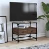 VidaXL TV Stand with Glass Top Brown Oak Engineered Wood, TV Stand, Media Cabinet, Hi-Fi Cabinet, TV Unit, 846058