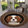 Круглый ковер Woodenpuppy, Ковер для гостиной, спальни, дивана, игровой комнаты, Нескользящий коврик для пола