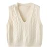 2024 Autumn/Winter College Style V-Neck Knitted Pullover Vest for Women