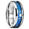 Fashion 8mm Men Stainless Steel Celtic Dragon Rings Inlay Orange Carbon Fiber Rings For Men Women Wedding Band Jewelry