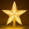 15/19/23cm Christmas Tree Top Star Light LED Glowing Star Lamp Xmas Tree Decoration Home Party Supplies Navidad New Year Gift
