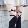 Japanese Style Women Lolita Thigh High Socks Harajuku Gothic Criss Cross Lace-Up Bandage Student Over Knee Stockings