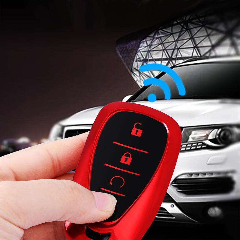 Чехол для ключей из ТПУ с 4 кнопками для Chevrolet Chevy Malibu Camaro Cruze Traverse Spark Equinox Sonic Volt Protect Shell
