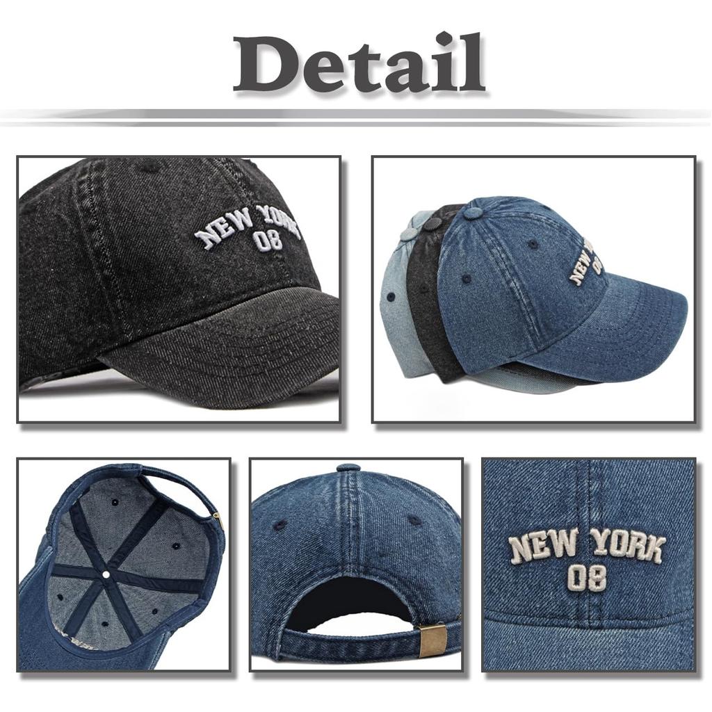 Винтажная английская шляпа CZ129 [Белый Клык], Кепка, Козырек, Крутая, Буквы, Повседневная, Джинсовая, Мужская, Женская, (Светло-синий)