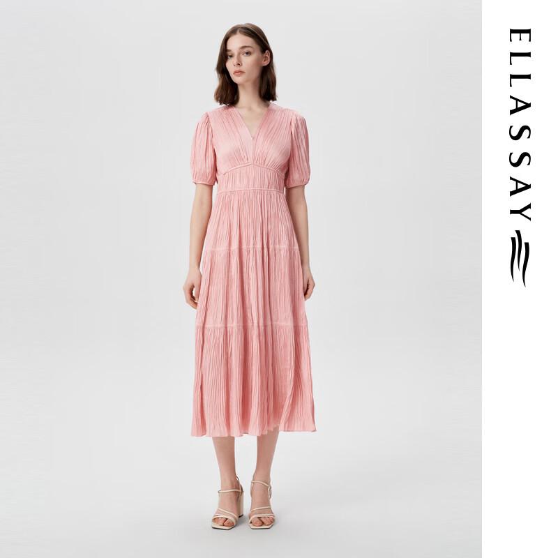 ELLASSAY 2025 Summer V-Neck Waist-Cinching Maxi Dress