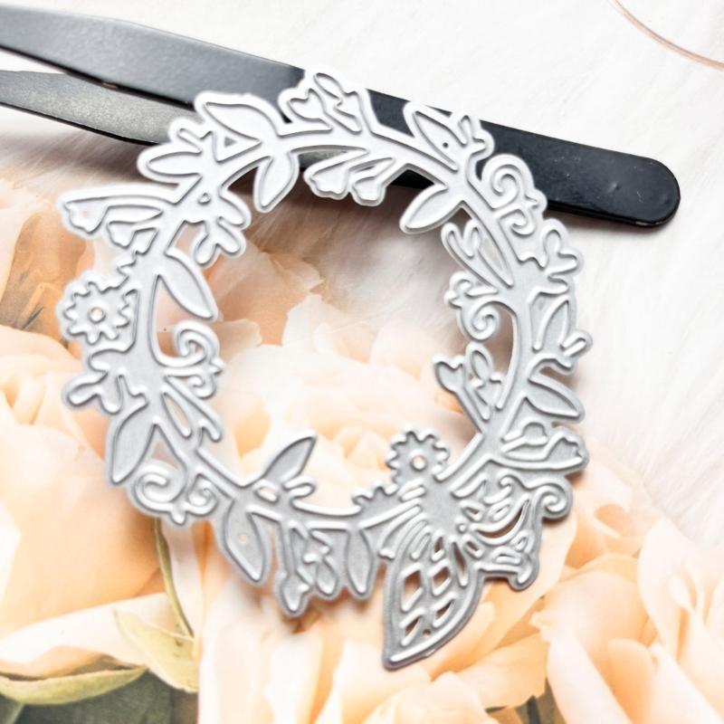Metal Die Cuts Flower Wreath Cutting Dies Stencils DIY Cutting Template for Scrapbook Album Paper Card Embossing Crafts