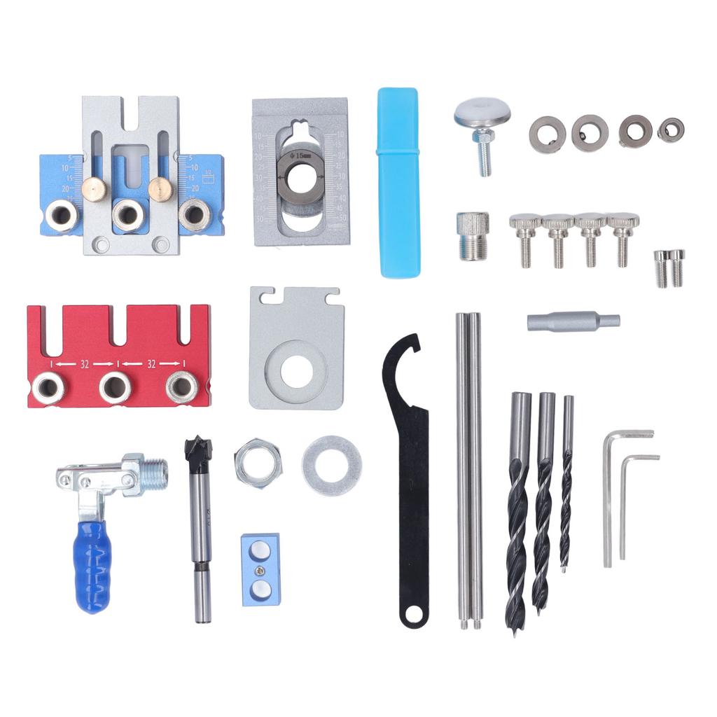 3 In 1 Hole Punch Locator Round Wood Doweling Kit Hand Drilling Puncher for Furniture Woodworking Pr