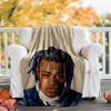 Фланелевое одеяло XXXtentacion, Мягкое, для любого сезона, Плед, Дизайн для кемпинга, Путешествий на машине, Пеших прогулок, Дивана, Кровати, Офиса, Идеальный подарок для вечеринок