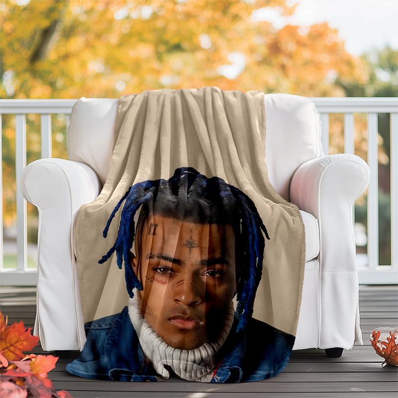 Фланелевое одеяло XXXtentacion, Мягкое, для любого сезона, Плед, Дизайн для кемпинга, Путешествий на машине, Пеших прогулок, Дивана, Кровати, Офиса, Идеальный подарок для вечеринок