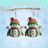 Christmas Themed Snowman Pattern Women Acrylic Earrings For Seasonal Fashion